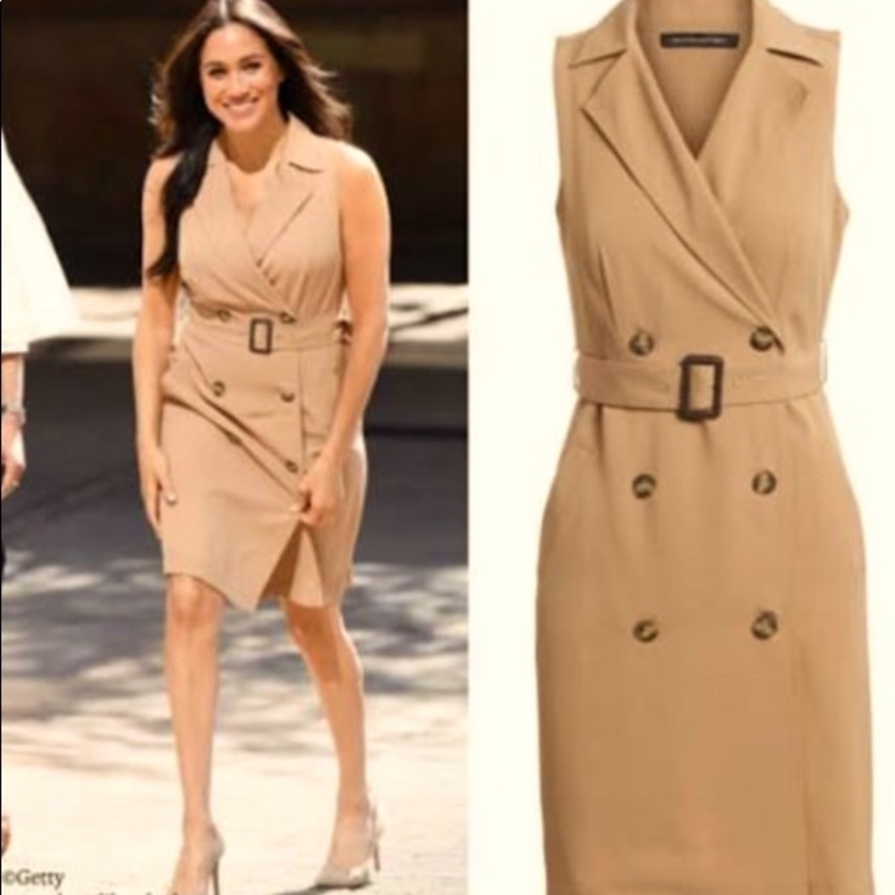 Banana Republic Brown button down trench dress size 12